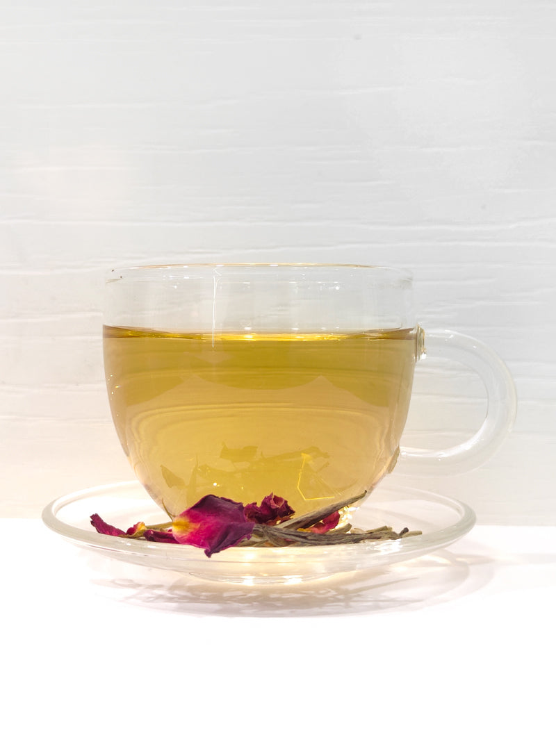 Premium Rose White Tea by Saffron Cup Bed of Roses, 50g Loose Leaf