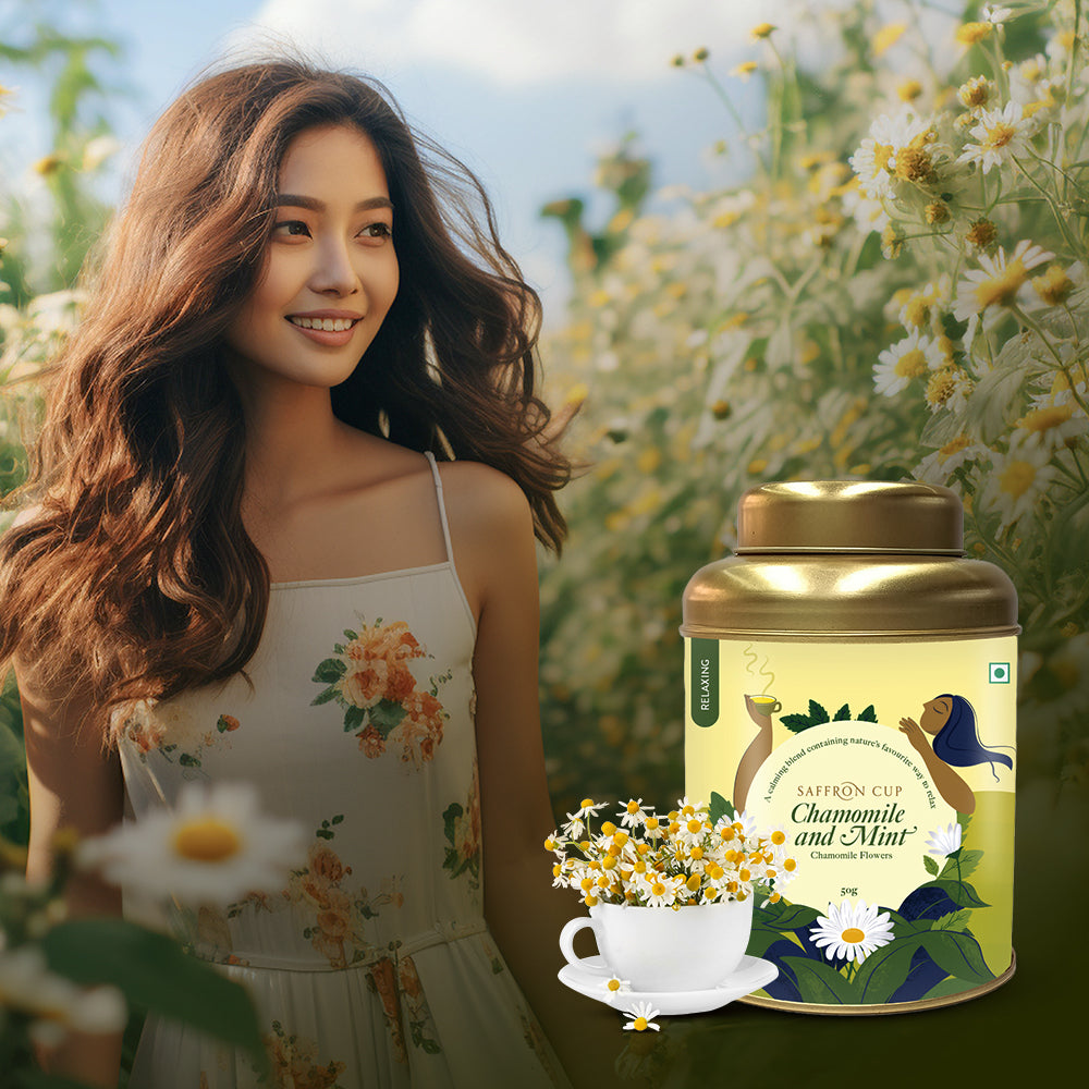 Chamomile Mint Herbal Tea – 50g | 100% Pure Chamomile Flower