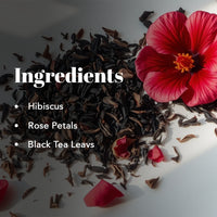 Thumbnail for Hibiscus Eclipse Herbal Tea – 100g | Hibiscus, Black Tea, Fennel, Rose Petals