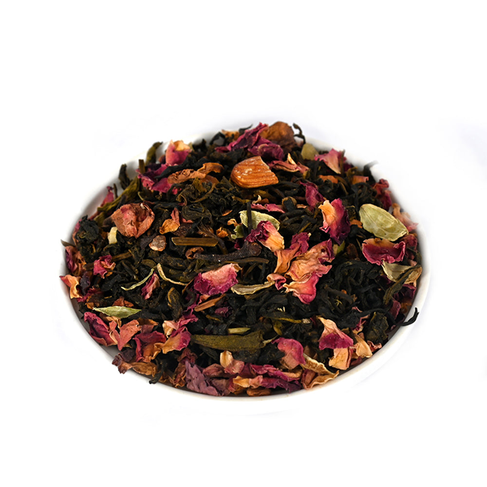 Kashmiri Kahwa Green Tea – 200g | Saffron, Cinnamon, Almonds, Rose Petals