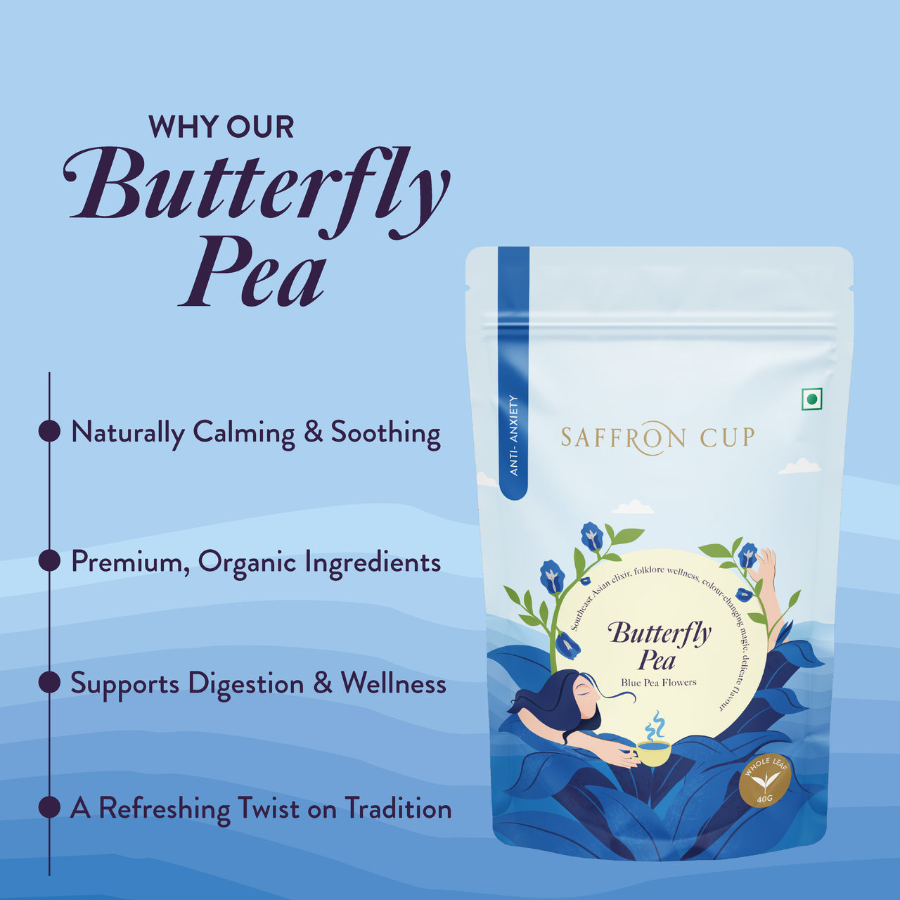 Butterfly Pea Tea – 40g | 100% Natural Blue Pea Flowers