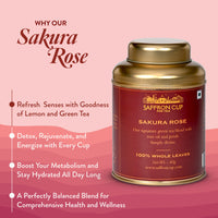 Thumbnail for Sakura Rose Green Tea – 60g | Green Tea with Rose Petals