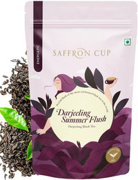 Thumbnail for Darjeeling Summer Second Flush Tea by Saffron Cup - 75 gm | Airtight Zip Lock Pouch | Premium Leaf Tea in Pyramid Tea Bags | 100% Natural, Rich in Antioxidants