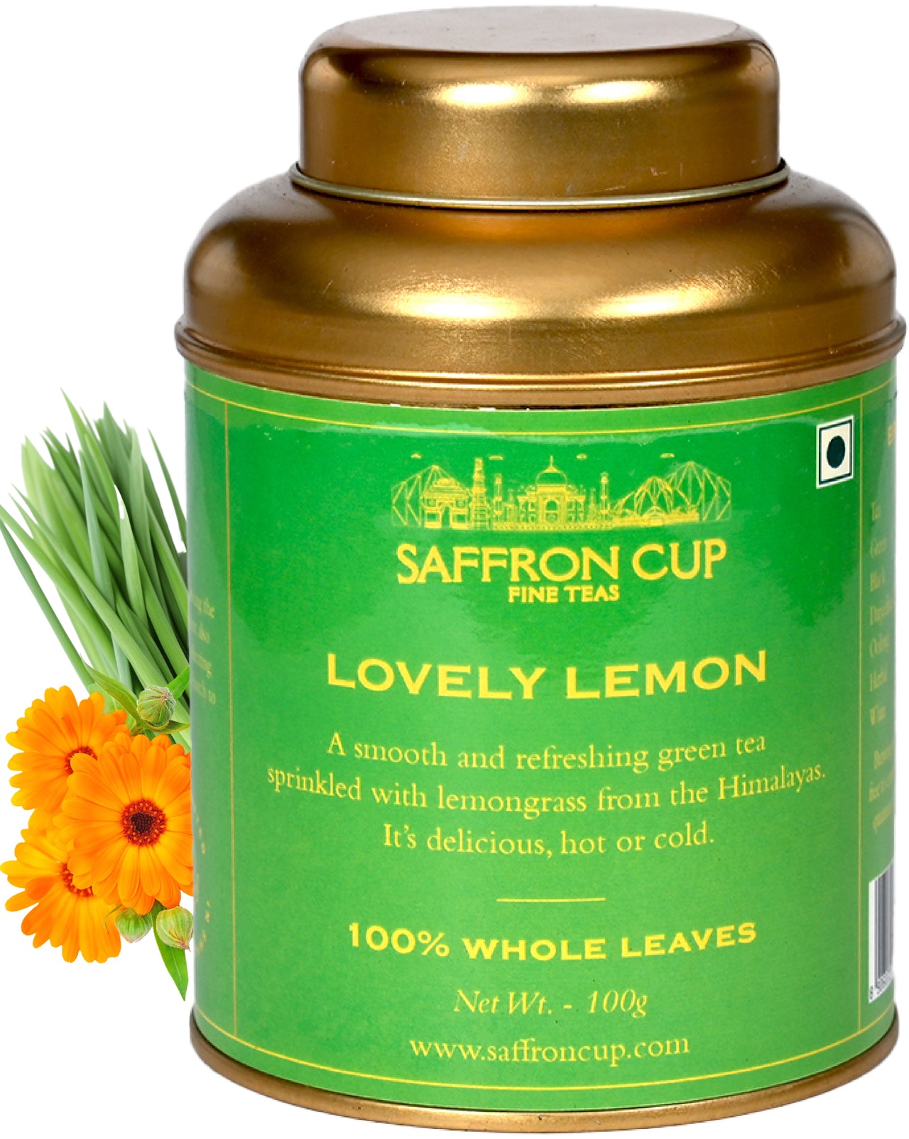 Lovely Lemon (Lemon Green) Tea - 100g | With Lemon Peel & Lemongrass | Ideal for Detox & Skin Wellness | 100% Natural | A Perfect Wellness Treat for Every Occasion