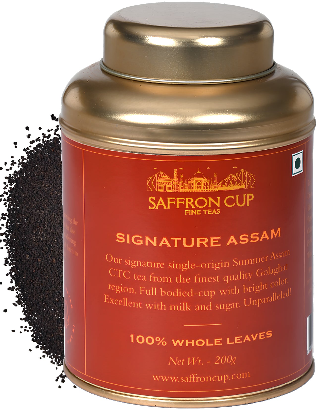 Saffron Cup Pure Assam Black CTC Tea | Loose Tea 200 gm | 100 Cups | Fresh Assam CTC Tea | 100% Natural Teas