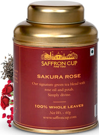 Thumbnail for Sakura Rose Green Tea – 60g | Green Tea with Rose Petals