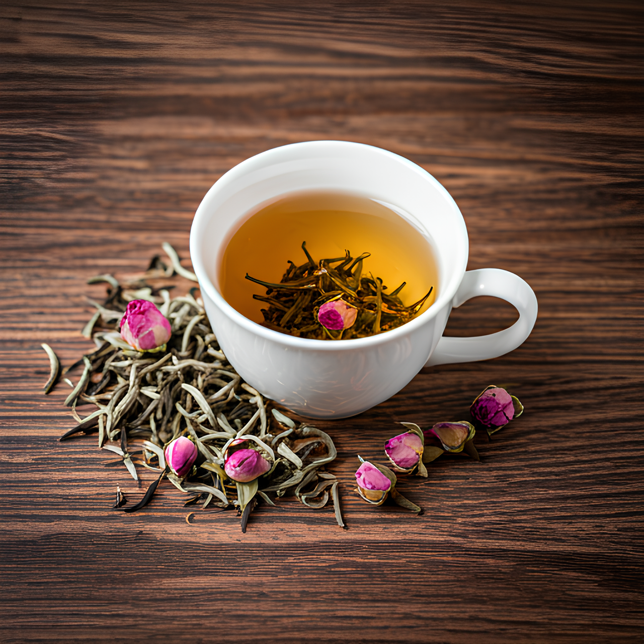 Premium Rose White Tea by Saffron Cup Bed of Roses, 50g Loose Leaf